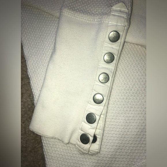 Free People Rare Damsel Cuff Cream Colored Thermal Top S - Picture 6 of 13